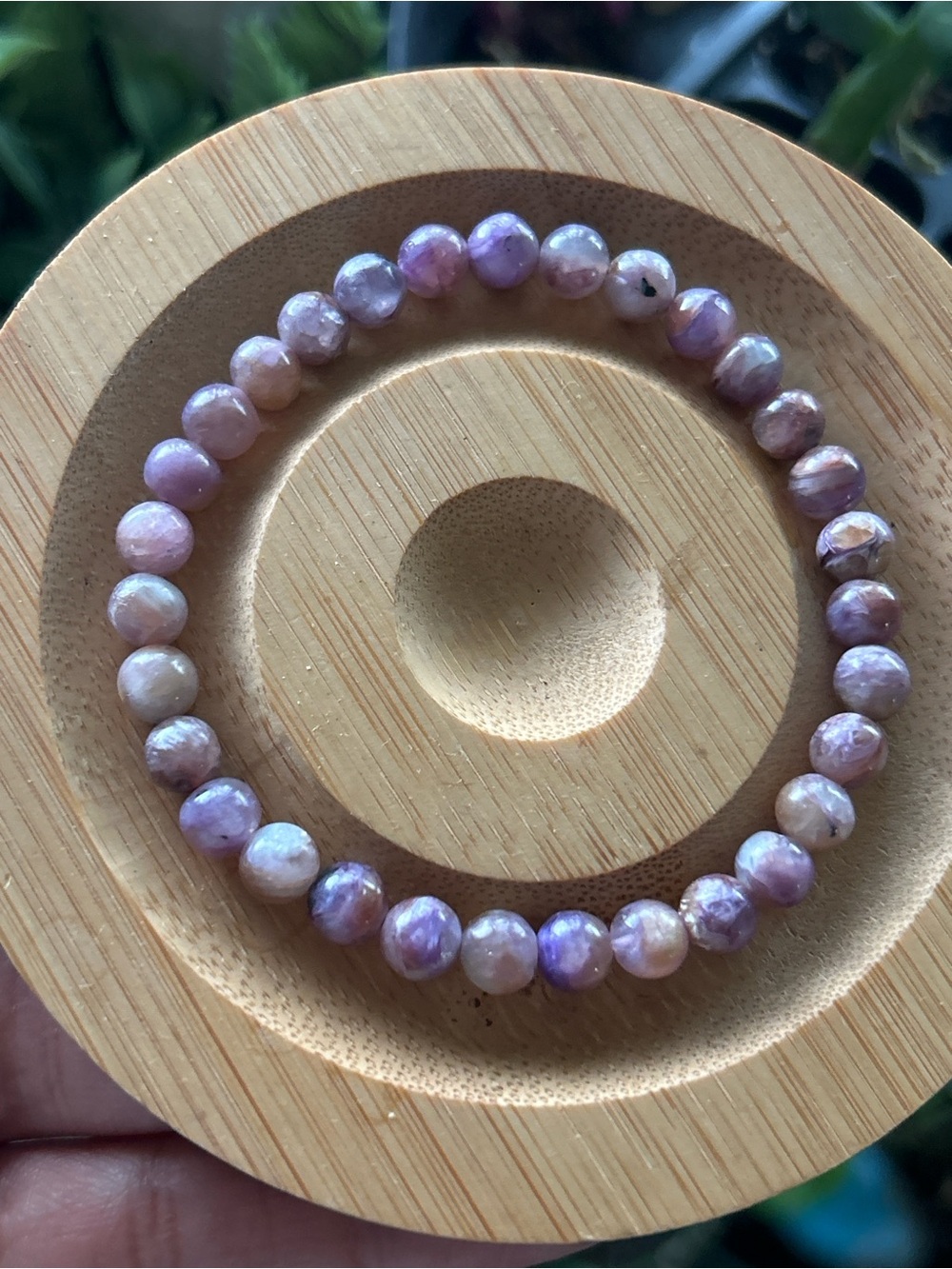 Genuine Charoite Beaded Stretch Bracelet 6mm